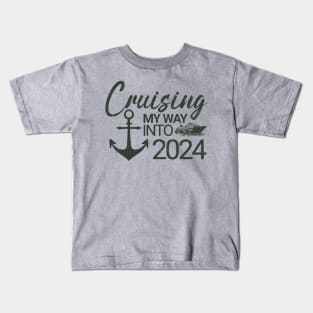 Cruising My Way Into 2024 New Year 2024 Cruise Kids T-Shirt